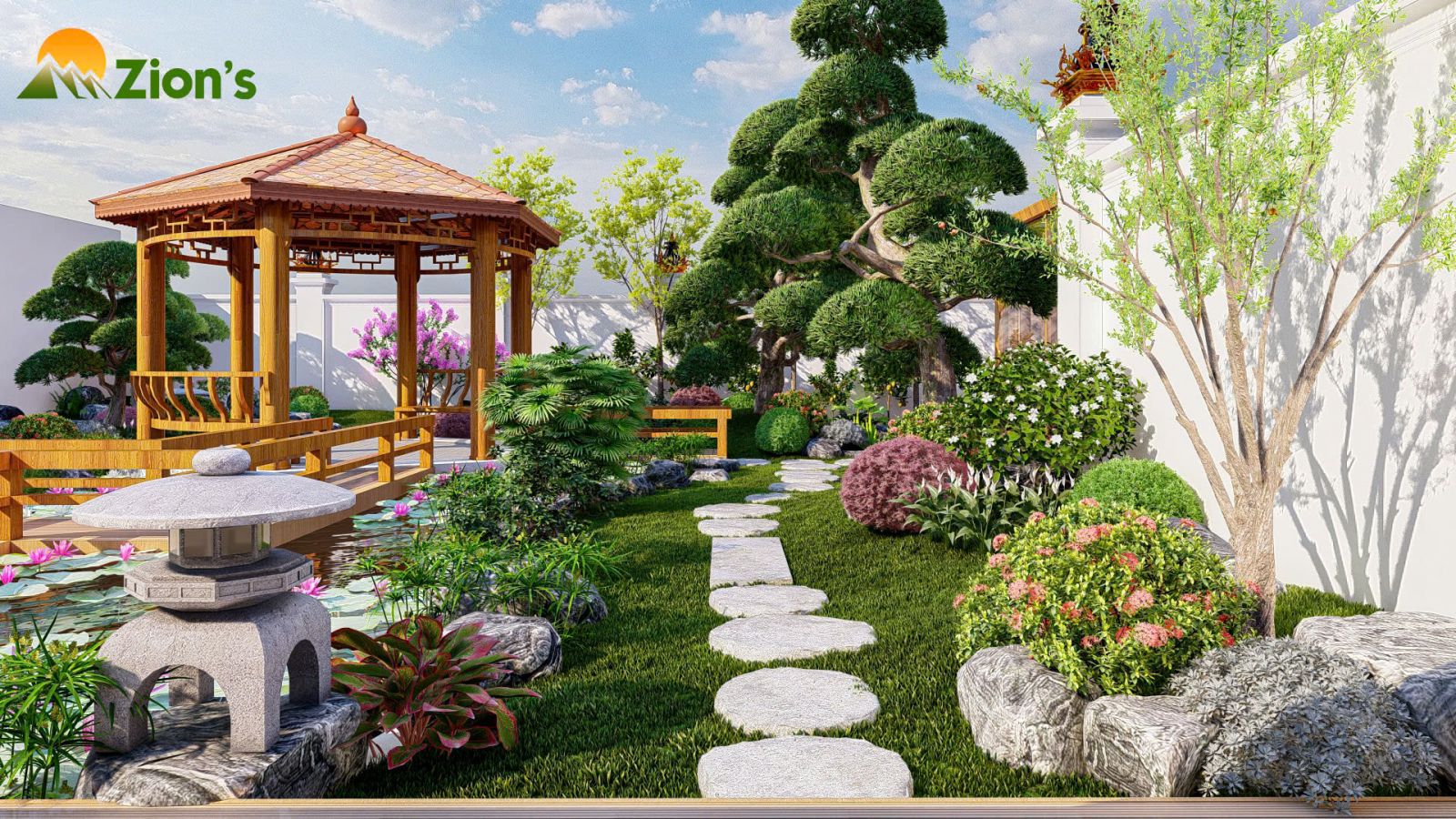 thiết kế sân vườn nhật bản tại bình dương - zion's landscape